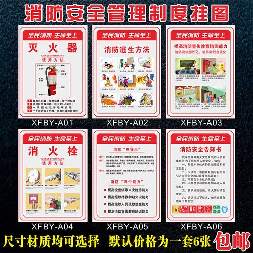 溪沫消防標識標牌工廠車間標識生產安全貼紙管理制度與消防安全知識掛圖